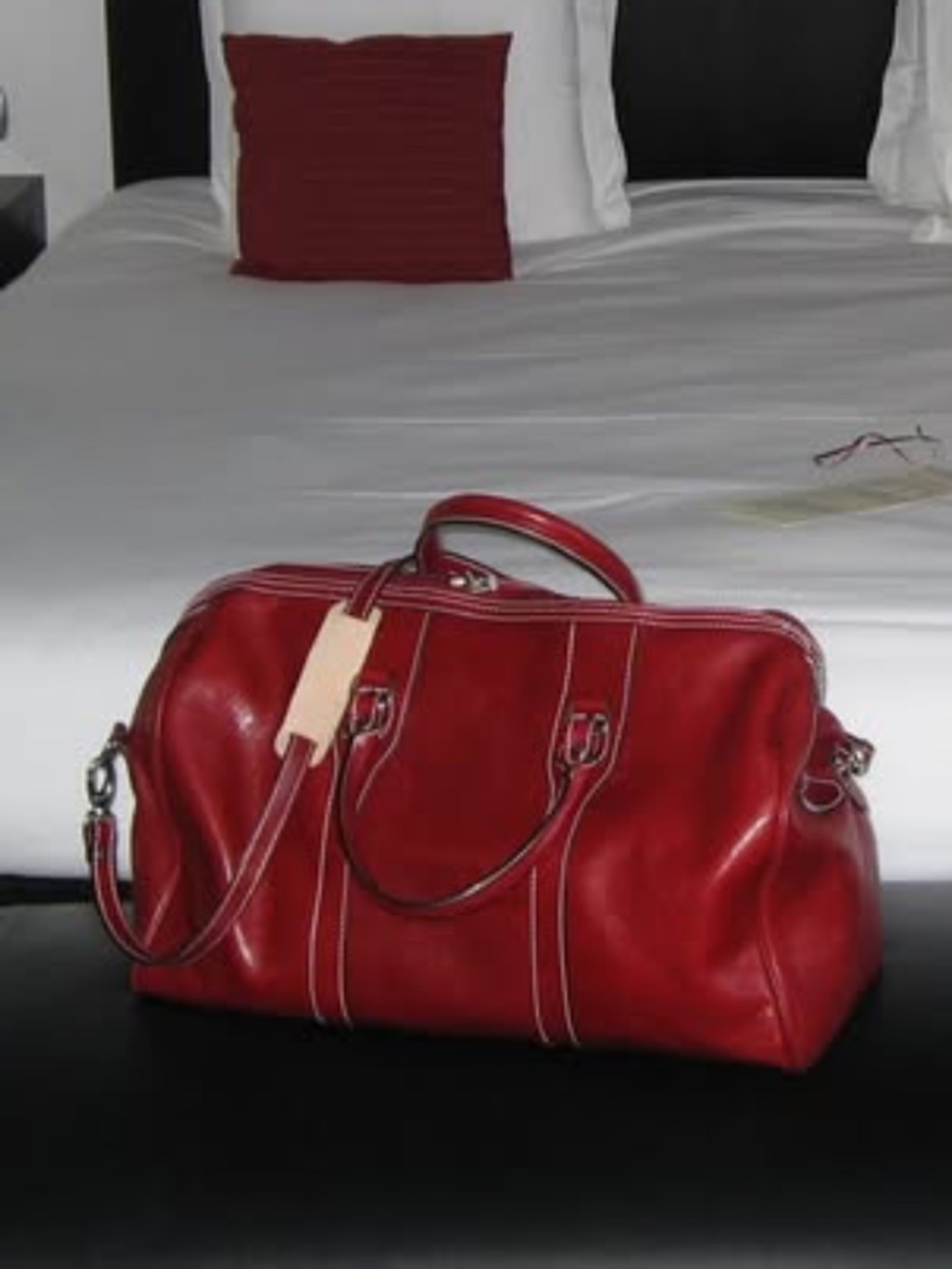 Floto Genuine Leather Weekender Duffle Bag — Tuscan Red | Made in Italy